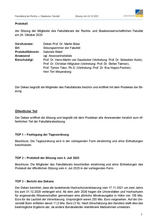 Protokoll der Sitzung des Fakultätsrates vom 24. Oktober 2025.pdf