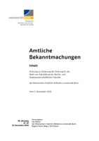 Ordnung zur Änderung der Ordnung für die Wahl zum Fakultätsrat der Rechts- und Staatswissenschaftlichen Fakultät der Rheinischen Friedrich-Wilhelms-Universität Bonn vom 3. November 2020