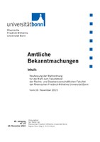 Neufassung der Wahlordnung für die Wahl zum Fakultätsrat der Rechts- und Staatswissenschaftlichen Fakultät der Rheinischen Friedrich-Wilhelms-Universität Bonn vom 16. November 2015